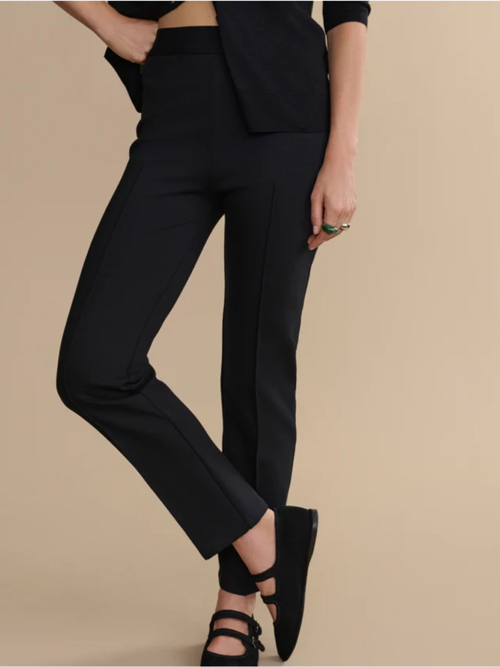 Jenni Kayne Black Straight-Leg Forme Pants